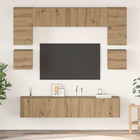 Conjunto de mueble de TV 8 pcs Roble artisan 80 x 30 x 30 cm