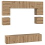 Conjunto de mueble de TV 8 pcs Roble artisan 80 x 30 x 30 cm