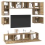 Conjunto de mueble de TV 8 pcs Roble artisan 80 x 30 x 30 cm