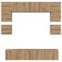 Conjunto de mueble de TV 8 pcs Roble artisan 80 x 30 x 30 cm