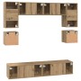 Conjunto de mueble de TV 8 pcs Roble artisan 80 x 30 x 30 cm