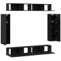 Conjunto de 8 piezas de mueble de TV - Montaje en la pared