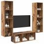 Juego de muebles de TV 3 pcs Madera vieja 37 x 37 x 142.5 cm