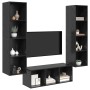 Juego de muebles de TV 3 pcs Roble negro 37 x 37 x 142.5 cm