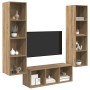 Juego de muebles de TV 3 pcs Roble artisan 37 x 37 x 142.5 cm