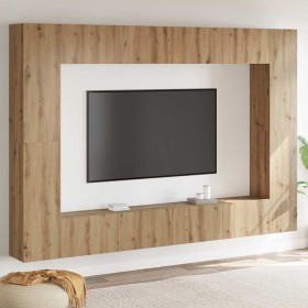 Conjunto de mueble de TV 8 pcs Roble artisan