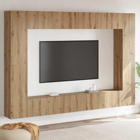 Conjunto de mueble de TV 8 pcs Roble artisan