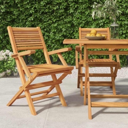 Sillas de jardín plegables 2 uds madera maciza teca 55x62x90 cm