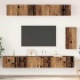 Conjunto de mueble de TV 6 pcs Madera vieja Estándar Mediano