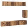 Conjunto de mueble de TV 6 pcs Madera vieja Estándar Mediano