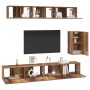 Conjunto de mueble de TV 6 pcs Madera vieja Estándar Mediano