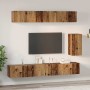 Conjunto de mueble de TV 6 pcs Madera vieja Estándar Mediano