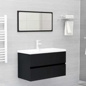 Schwarzes Badezimmermöbelset aus Holzwerkstoff von vidaXL, Badezimmermöbel - Ref: Foro24-3071685, Preis: 224,46 €, Rabatt: %