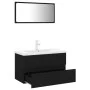 Black engineered wood bathroom furniture set by vidaXL, Bathroom furniture - Ref: Foro24-3071685, Price: 236,58 €, Discount: %