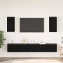 Mueble de TV de Pared 6 pcs Roble negro Madera contrachapada