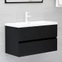Black engineered wood bathroom furniture set by vidaXL, Bathroom furniture - Ref: Foro24-3071685, Price: 236,58 €, Discount: %