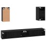 Mueble de TV de Pared 6 pcs Roble negro Madera contrachapada