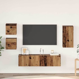 Conjunto de mueble de TV 5 pcs Madera vieja 30.5 x 30 x 60 cm