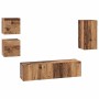 Conjunto de mueble de TV 5 pcs Madera vieja 30.5 x 30 x 60 cm