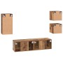 Conjunto de mueble de TV 5 pcs Madera vieja 30.5 x 30 x 60 cm