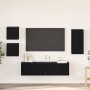 Conjunto de mueble de TV 5 pcs Roble negro Madera contrachapada