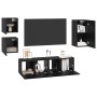 Conjunto de mueble de TV 5 pcs Roble negro Madera contrachapada