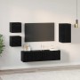 Conjunto de mueble de TV 5 pcs Roble negro Madera contrachapada