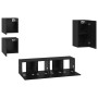 Conjunto de mueble de TV 5 pcs Roble negro Madera contrachapada