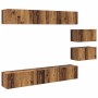 Conjunto de mueble de TV 8 pcs Madera vieja 60 x 30 x 30 cm