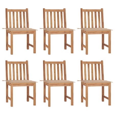 Gartenstühle 6 Einheiten mit massiven Teakholzkissen von vidaXL, Gartenstühle - Ref: Foro24-3073118, Preis: 693,68 €, Rabatt: %