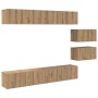 Conjunto de mueble de TV 8 pcs Roble artisan 60 x 30 x 30 cm