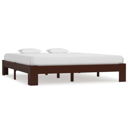 Estructura cama sin colchón madera pino marrón oscuro 160x200cm en Camas y somieres | Comprar online en Foro24