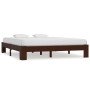 Estructura cama sin colchón madera pino marrón oscuro 160x200cm en Camas y somieres | Comprar online en Foro24