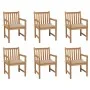 Gartenstühle 6 Stück massives Teakholz beige Kissen von vidaXL, Gartenstühle - Ref: Foro24-3073034, Preis: 880,75 €, Rabatt: %