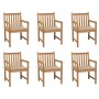 Gartenstühle 6 Stück massives Teakholz beige Kissen von vidaXL, Gartenstühle - Ref: Foro24-3073034, Preis: 920,43 €, Rabatt: %