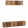 Juego de muebles de TV 4 pcs Madera vieja Mediano