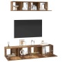 Juego de muebles de TV 4 pcs Madera vieja Mediano