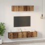Juego de muebles de TV 4 pcs Madera vieja Mediano