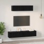 Mueble de TV de Pared Montaje en la pared 4 pcs Roble Negro
