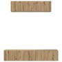 Juego de muebles de TV Montaje en la pared 4 pcs Roble artisan
