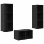 Conjunto de mueble de TV Roble negro 37 x 37 x 107 cm