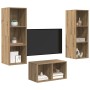 Conjunto de mueble de TV Roble artisan 37 x 37 x 107 cm