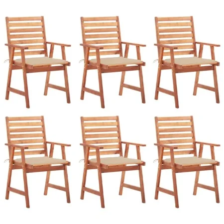 Garden dining chairs and cushions 6 units solid acacia wood by vidaXL, Garden chairs - Ref: Foro24-3078350, Price: 413,54 €, ...