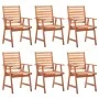 Garden dining chairs and cushions 6 units solid acacia wood by vidaXL, Garden chairs - Ref: Foro24-3078350, Price: 413,54 €, ...