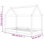 Estructura de cama infantil de madera maciza de pino 70x140 cm