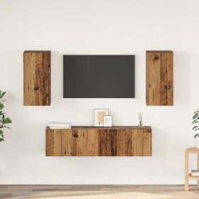 Conjunto de mueble de TV 4 pcs Madera vieja 60 x 30 x 30 cm