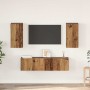 Conjunto de mueble de TV 4 pcs Madera vieja 60 x 30 x 30 cm