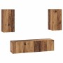 Conjunto de mueble de TV 4 pcs Madera vieja 60 x 30 x 30 cm