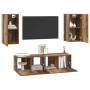 Conjunto de mueble de TV 4 pcs Madera vieja 60 x 30 x 30 cm