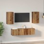 Conjunto de mueble de TV 4 pcs Madera vieja 60 x 30 x 30 cm
